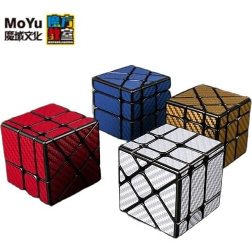 MoYu MoFangJiaoShi 3x3x3 Windmill Cube Magic Puzzle Black Professional Carbon Fiber Sticker cubing classroom Educational Toys