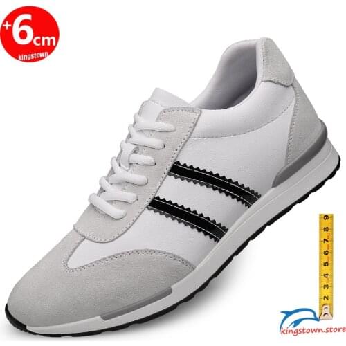 Men Height Increasing Elevator 2.36 Inches Man Shoes-Sneakers Sports Lifting Shoes Black White