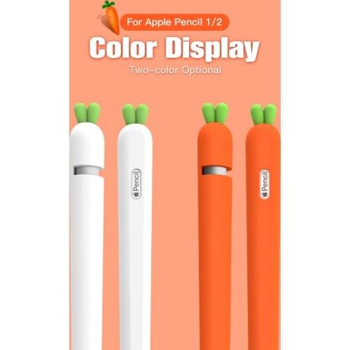Soft carrot Silicone Cover For Apple Pencil 1 2 Accessories Anti-scratch iPad Touch Screen Pen Case for Pencil Protective Pouch