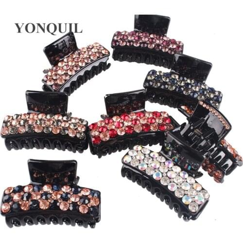 New Fashion Hairpin Rhinestone Hair Clip Crab Crystal Hair Claws For Women Girl Simple And Elegant Clamp Hair Accessories