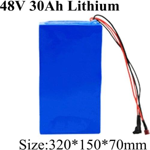 Customized 48v 30ah Lithium Ion Battery 18650 with BMS 48v Li-ion for 350w - 2500w Bicycle Scooter E Bike + 5A Charger