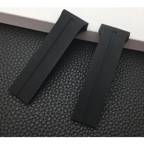 New watchband Soft Black Rubber silicone Watch Band 28mm Fit For Porsche strap Design World Timer for P6750 with free Tool