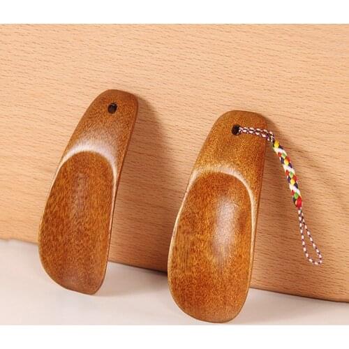 Shoe Horn Portable Craft Long Handle Shoe Lifter Shoes Accessories 1pcs Solid Wood Shoehorn Natural Wooden