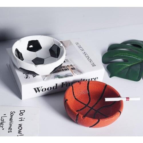 Resin Basketball Football Ashtray Wind Creative Individualized Popular Home Office European Anti-Fly Boyfriend Gifts