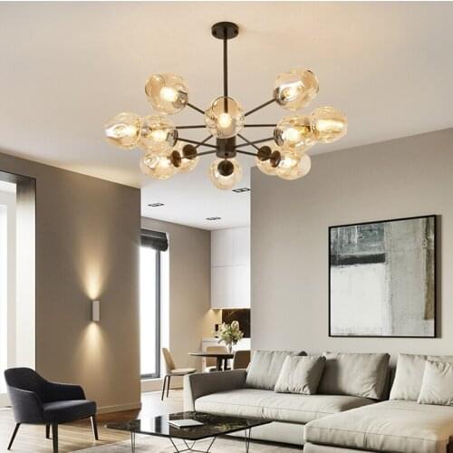 Modern Glass Chandelier Art Led Chandelier Living Room Bedroom Interior Lighting Decoration Kitchen Decor Hanging Lights Fixture
