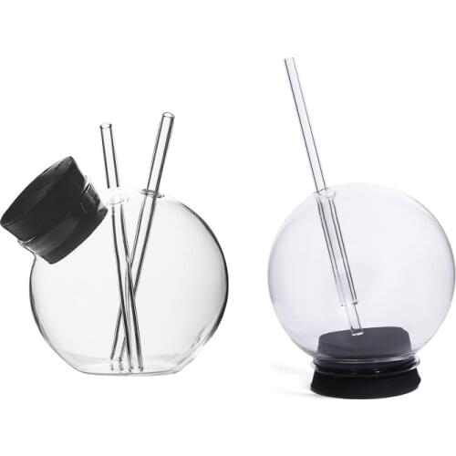 Cocktail Glass Sphere Shaped Reusable Drinking Straw Cup Wine Juice Glasses Coffee Tumbler For Bar Home Party Decoration