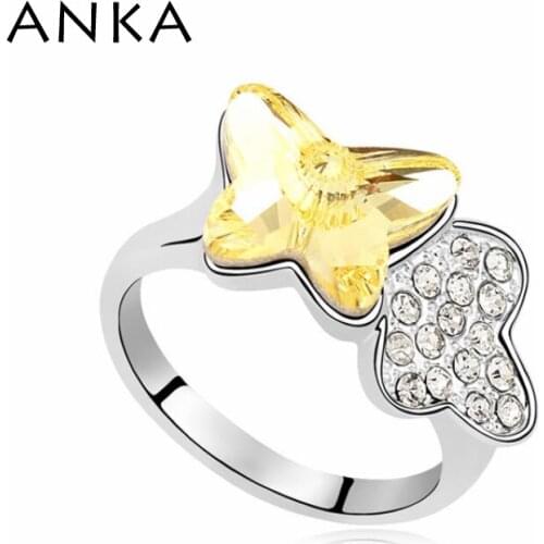 ANKA New Arrival Bridal Sets Trendy Rings Vintage Jewelry Butterfly Ring Crystals from Austria #97777