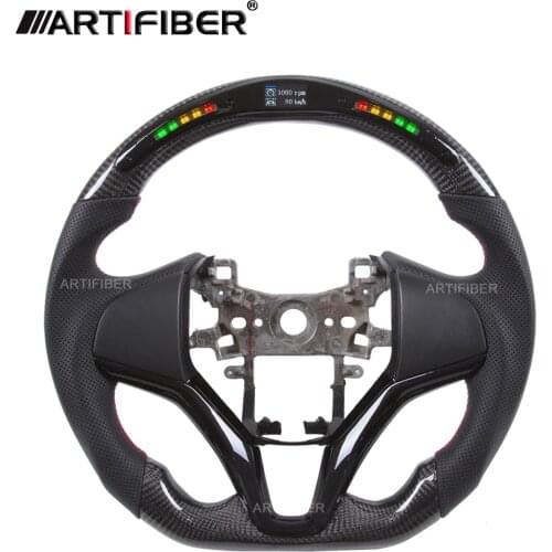 100% Real Carbon Fiber LED Steering Wheel for Honda City,Civic,Fit/Jazz/Life