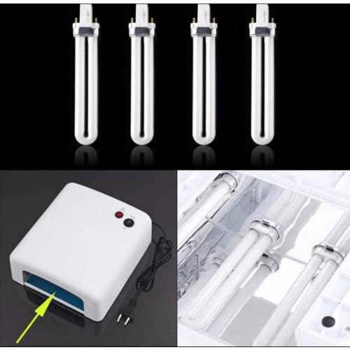 4pcs Electronic 9W Nail Dryer UV Lamp 9W 36W Tube Light Bulbs Gel Nail Art Gel Dryer Replacement Curing Nail Bulbs
