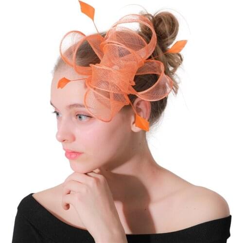 Party derby vintage Hair fascinators chapeau elegant womens wedding headwear ladies headbands female church feathers accessories
