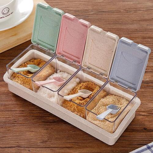 The seasoning box of kitchen supplies can be separated with one compartment and one compartment for regular cleaning