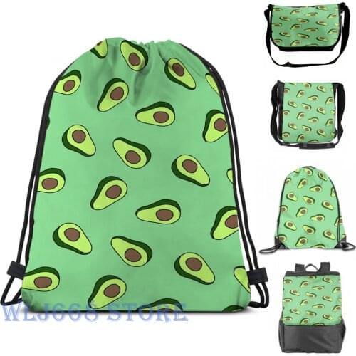 Funny graphic print shoulder Bags women Avocado Colourful Vibrant Print Single shoulder backpack travel for men Gym Bag