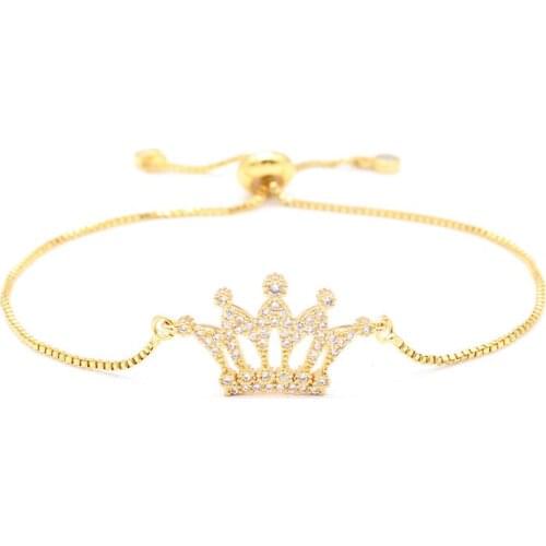 Poshfeel Crystal Crown Charm Women Bracelet Fashion Jewelry Adjustable Bracelets & Bangles MBR190062