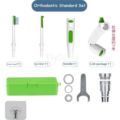 Dental Removeable Floss Implement Aucet Oral Jet Irrigator Water Dental Flosser Toothbrush Head with Box 2 Jet Tips Sprinkler