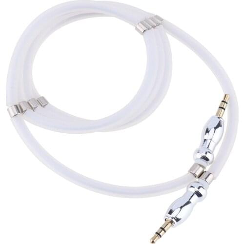 1M Magnetic Self-Winding 3.5mm Jack Audio Cable Adapter For Car Headphone Speaker Computer Wire Aux Cord