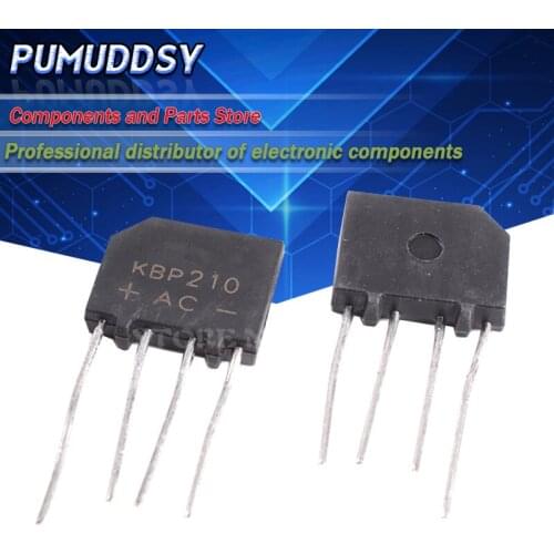 10PCS KBP210 2A ZIP4 1000V BRIDGE RECTIFIER new and IC