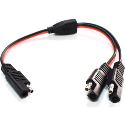 18AWG 0.75 Square 30CM SAE 1 to 2 2 Pin Quick Connect Disconnect Plug Extension Cable