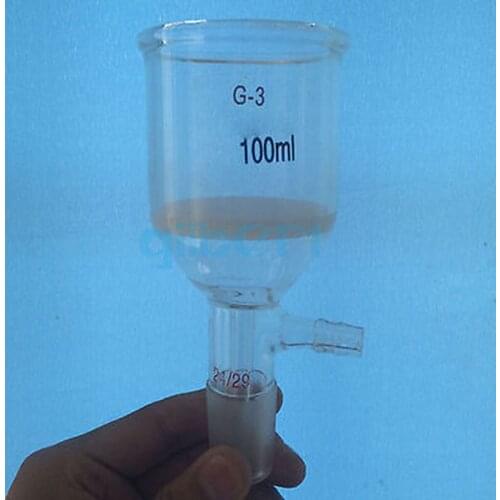 250ml Joint 24/29 Filter Funnel Sand Core G2 Coarse 30-50 Micron Lab Glass