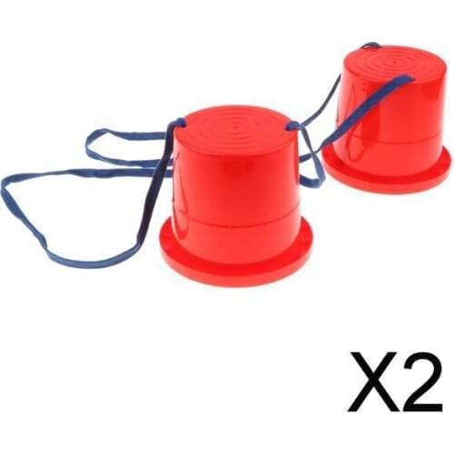 2x1 Pair Jumping Stilts Walk Stilt Jump Kids Outdoor Fun Sports Toy Red 2