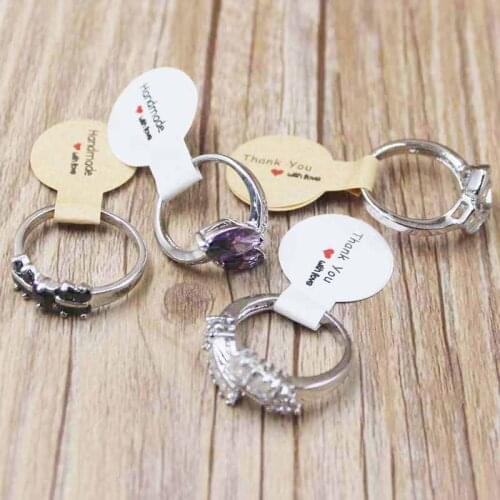 300PCS various style handmade paper jewelry tag labels DIy thank you with love jewelry price labels silver foil sticker labels
