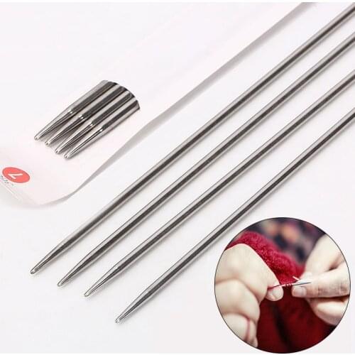 4Pc/Set 25CM Crochet Hook Straight Knitting Needles Stainless Steel Handle Crochet Hook DIY Sweater Weave Knitting Weave Tools