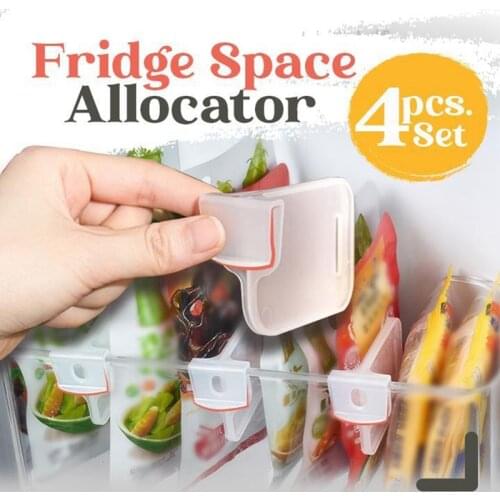 4pcs/set Transparent Fridge Space Allocator Fridge Organizer Refrigerator Drawer Organizer Clapboard Divider Partition