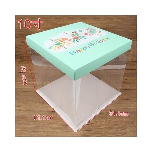 5pcs 4 -6-8-10 inch birthday Cheese cake box gift /snack / Portable boxes with nets