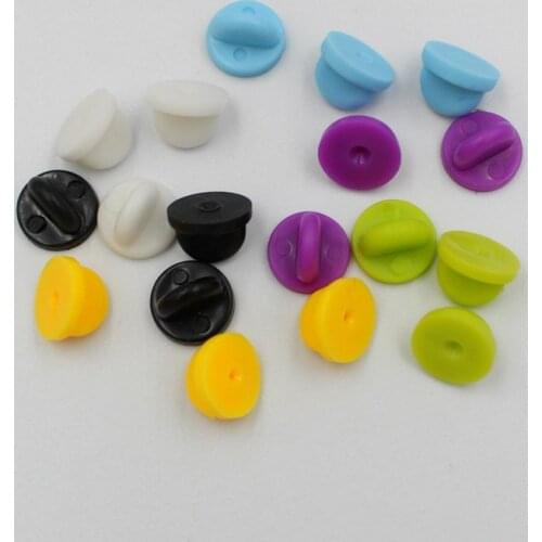 50pcs 11x8mm Rubber Pins Back Brooch Buckle Button Clasps pin For Butterfly Brooch Back Caps DIY Jewelry findings