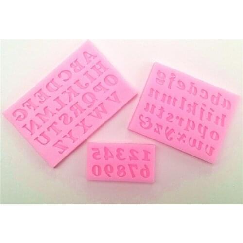 50pcs/lot Silicone Letters and numbers shape Cookware Dining Bar Non-Stick Cake Decorating fondant