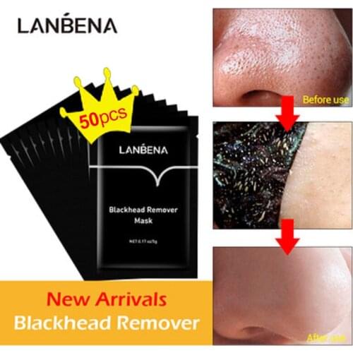 50/100PCS Blackheads Remover Mask Bamboo Charcoal Skin Care Shrink Pore Dots Acne Treatment Moisturizing Whitening Nose Cleaner