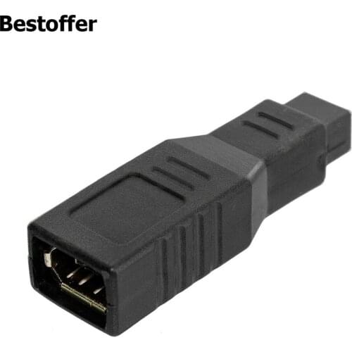 400/800 FireWire 6-Pin Female to 9-Pin Male IEEE1394a 1394b Adapter Converter