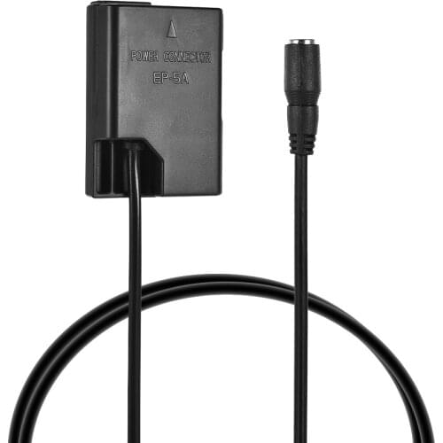 Andoer EP-5A DC Coupler Power Connector EN-EL14 Dummy Battery Adapter 4.0*17mm DC Tip for Nikon D3100 D3200 D3300 Series Camera