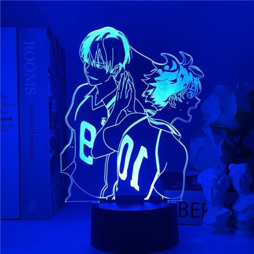 Anime Haikyuu Acrylic Led Night Light Shoyo Hinata Figure for Kids Bedroom Decor Nightlight Manga Cool Gift Child 3D Table Lamp