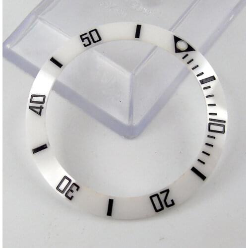 38mm White Ceramic Bezel Fit for 40mm SUB for Watch Face Watches Replacement Accessories