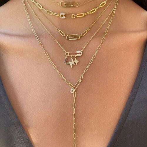 Funmode Hip Hop Pink Style Link Chain Choker Pendant Necklace For Women Jewelry Party Accessories Wholesale FN202