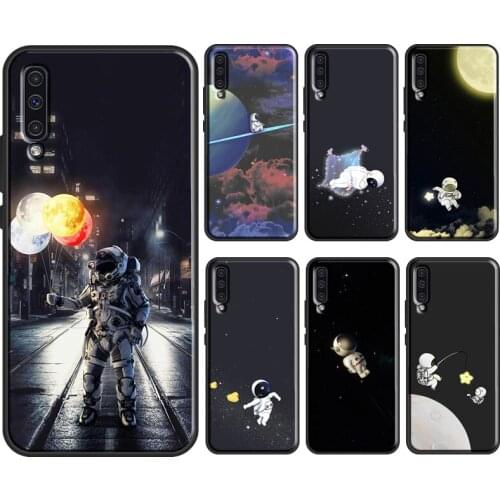 Starry Space Moon Astronaut Aesthetic Case For Samsung Galaxy A52 A12 A32 A72 A10 A40 A50 A70 A21S A20e A11 A31 A41 A51 A71 Case
