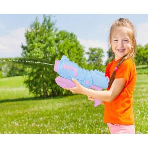 38CM Summer Childrens Beach Play Water Toy Gun Outdoor Drifting Plastic Pull-Type Pressure Water Gun Range 8M Water Spray Toy