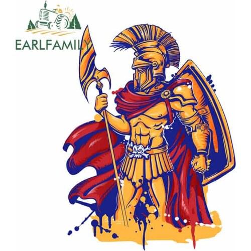 EARLFAMILY 13cm x 10.2cm Personality Warrior Decal Vinyl Window Bumper Car Head Stickers Fashion JDM Soldier Car Sticker Graphic