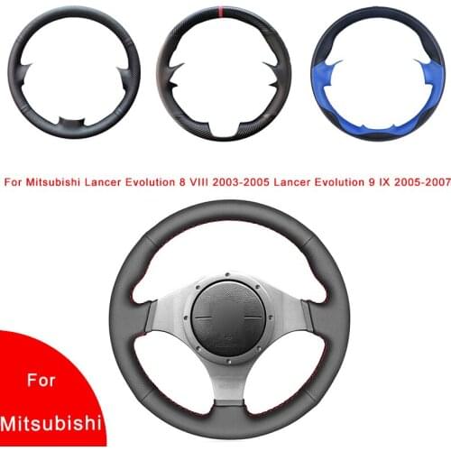 Artificial Leather Car Steering Wheel Cover For Mitsubishi Lancer Evolution 8 VIII 2003-2005 Lancer Evolution 9 IX 2005-2007