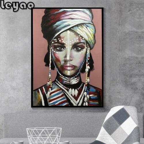 Dress up African Woman Cuadros 5d Diamond Painting full square/round diamond embroidery Picture for Living Room Home Decor