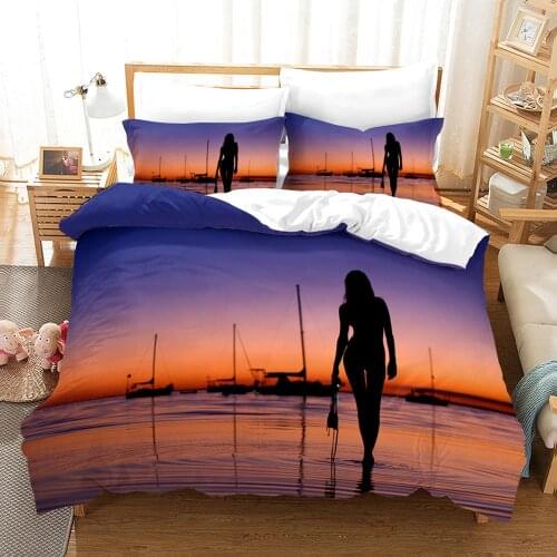 Ocean Sailing Sunset 3D Printed Bedding Set Duvet Cover And Quilt Cover Pillowcase Bedroom Kid’s Room Decorate