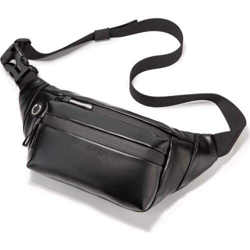 Xiao.p Men High Quality Pu Leather Travel Bag Mens Waist Bag Fanny Pack Cangurera Para La Cintura Hip Bag Money Belt Bag
