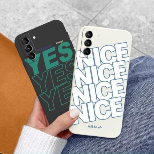 Letter Square Liquid Silicone Case For Samsung Galaxy S21 S20 FE S10 Note 20 10 A72 A52 A42 A32 A71 A51 Soft Phone Cover Case