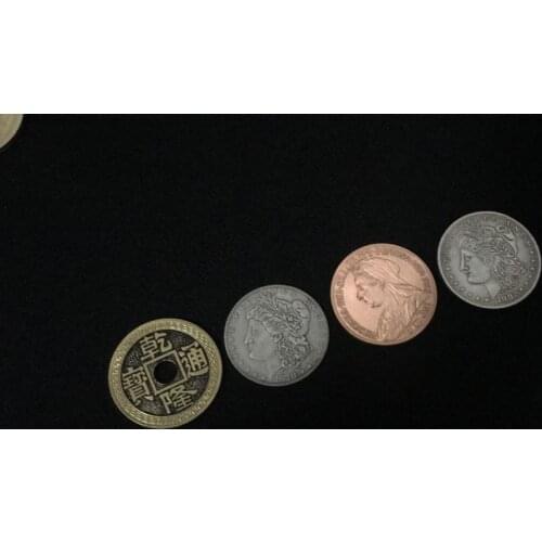 Copper Silver Brass Transposition Coin Magic Tricks Magic Props Mentalism Magic Close Up Street Magia Toy,Gimmick,Magician Coin
