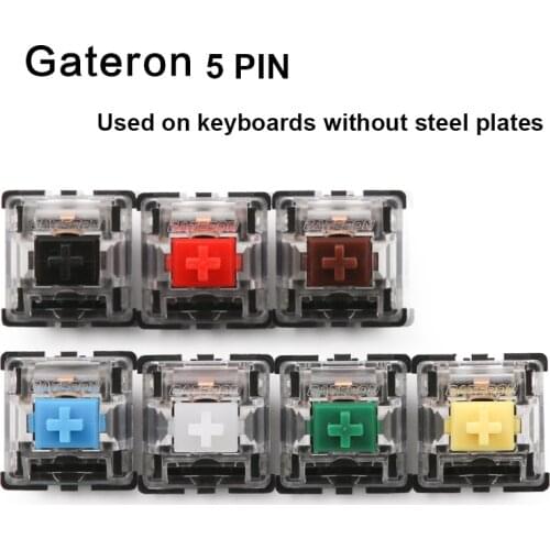 Gateron 5 pin switch transparent case blue red black brown green white yellow switches mechanical keyboard cherry mx compatible