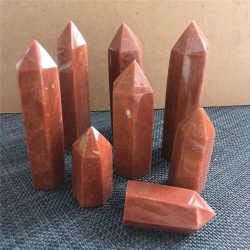 Natural healing crystals gemstones red sandstone wand point towers for home decoration