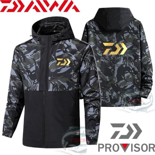 2021 New Daiwa Fishing Jacket Camouflage Fishing Clothes Windbreaker Breathable Jacket Dawa Fishing Jackets Fishing Hoodie