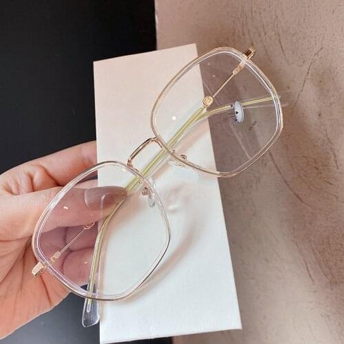 Anti radiation glasses Fashion Womens Transparent Blue light Glasses Oversized Square Luxury Brand Reading Computer Glasses