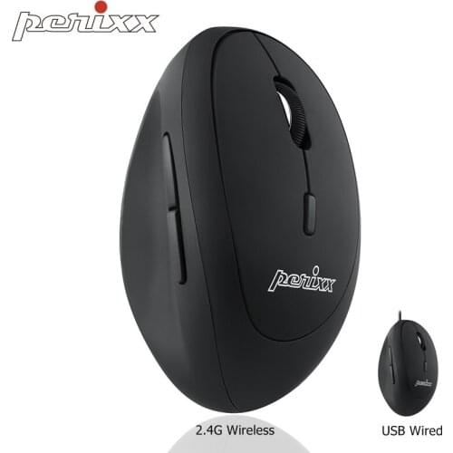 Genuine Perixx PERIMICE-519(Wired)/719(2.4GHz Wireless) Small Ergonomic Vertical Mouse Computer Mouse Desktop Notebook Mouse