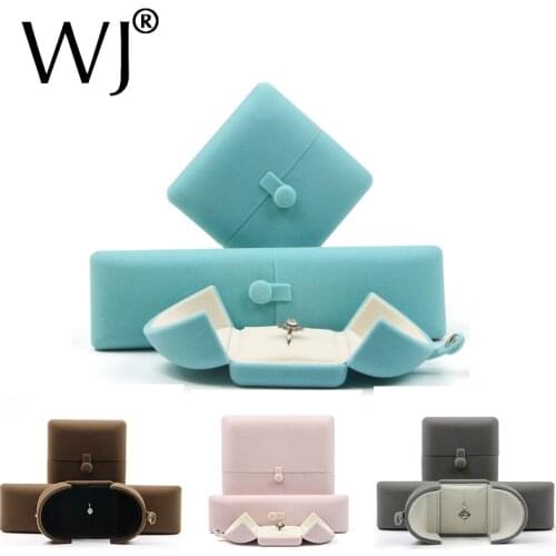 Quality Earrings Couple Rings Storage Jewelry Box Double Open with Snap Lock Case Kit Pendant Necklace Gift Chain Packaging Box